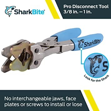 SharkBite 3/8" to 1" Professional Disconnect Tool, Push Connect Fitting Removal, PEX Tube, Copper, CPVC, PE-RT, HDPE, PROD3810