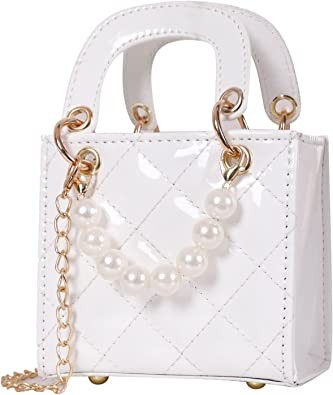 Shiny Patent Little Girls Crossbody Purses Toddler Top Handle Handbag Mini Sequins Tassel Messenger Shoulder Bag for Kids