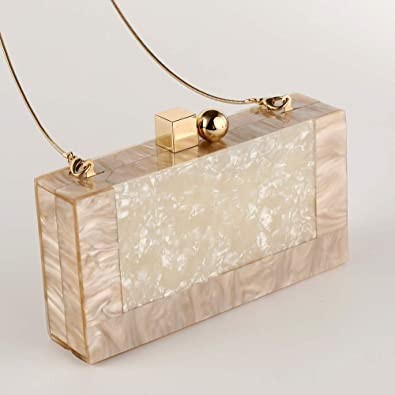 Menurra Women's Acrylic Dinner Clutch Glitter Marble Wallet Tote for Wedding