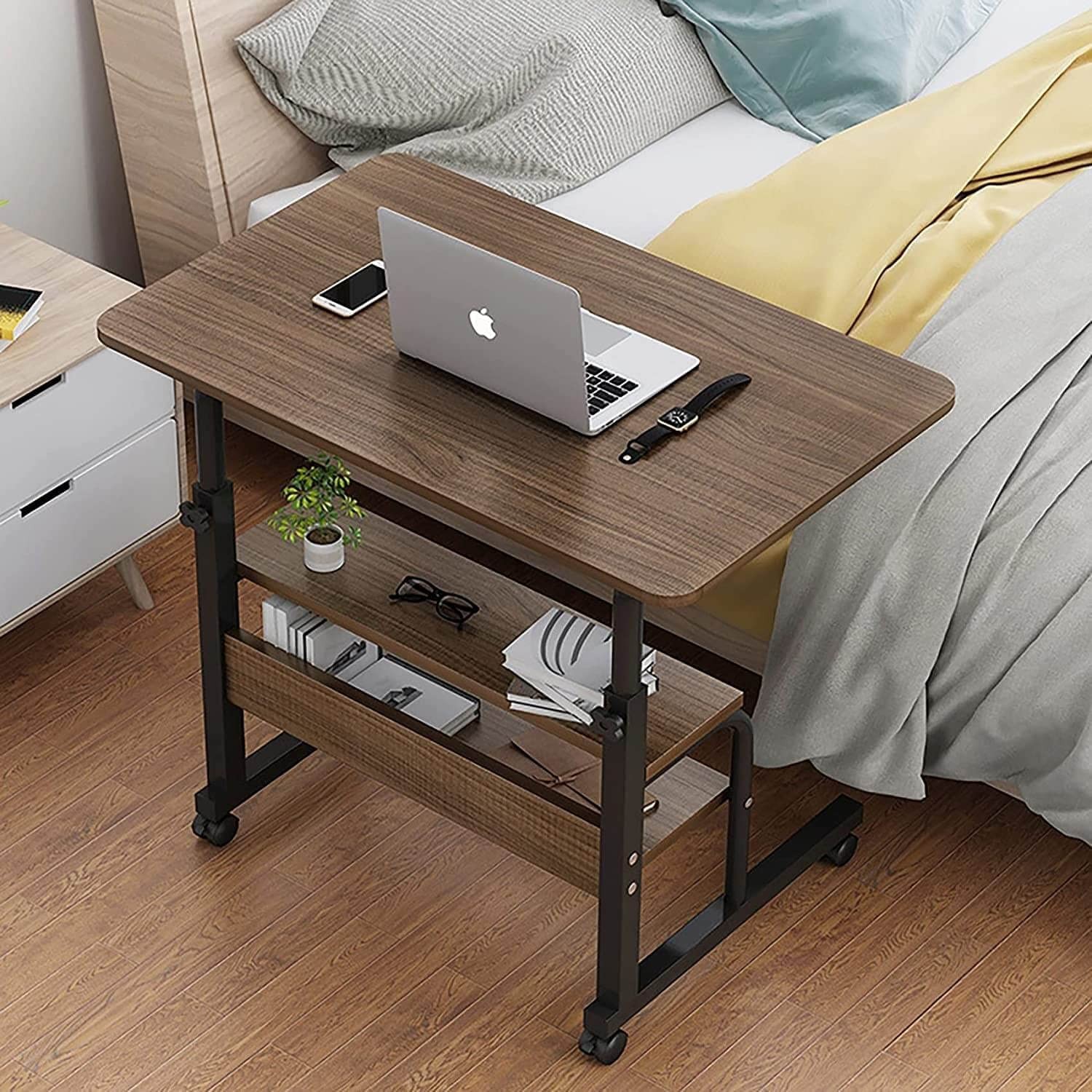 Desk Movable Table Small Spaces Storage Convenient Desk Portable Computer Desk
