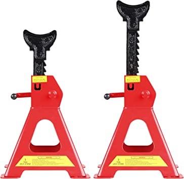 CARTMAN Car Jack Bracket, 3 Ton (6.6 lbs) Capacity Steel Car Lift Stand, Self-Locking Ratchet Jack Design, Quick Adjustment, Car Jack Bracket Set for SUV MPV Truck RV, 1 Pair